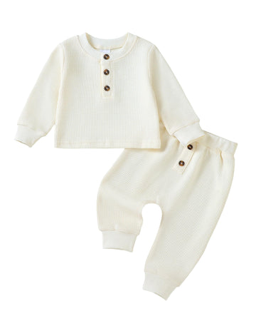 Baby Clothes Boy Baby Boy's Clothing Henley Sweatshirt Jogger Pants Set
