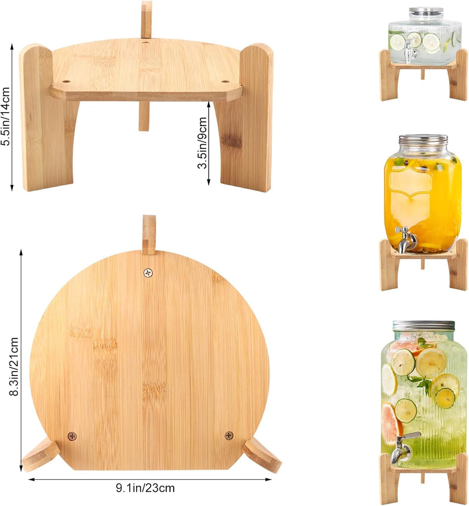 Wooden Drink Dispenser Stand, Beverage Dispenser Stand and Water Jug Holder, Drink Stand for Families, Parties
