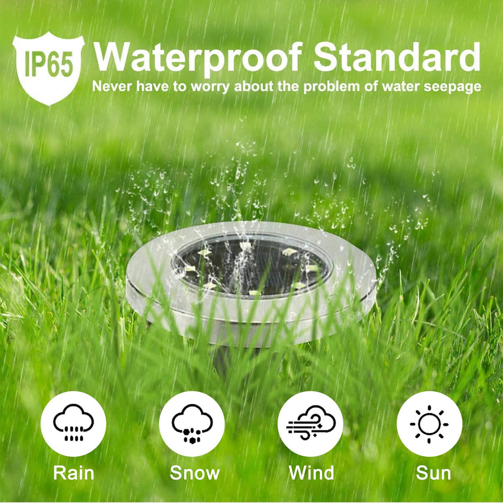 4.6 Inch Diameter Solar Ground Lights, Waterproof Solar Garden Lights, Outdoor Garden Waterproof Bright in-Ground