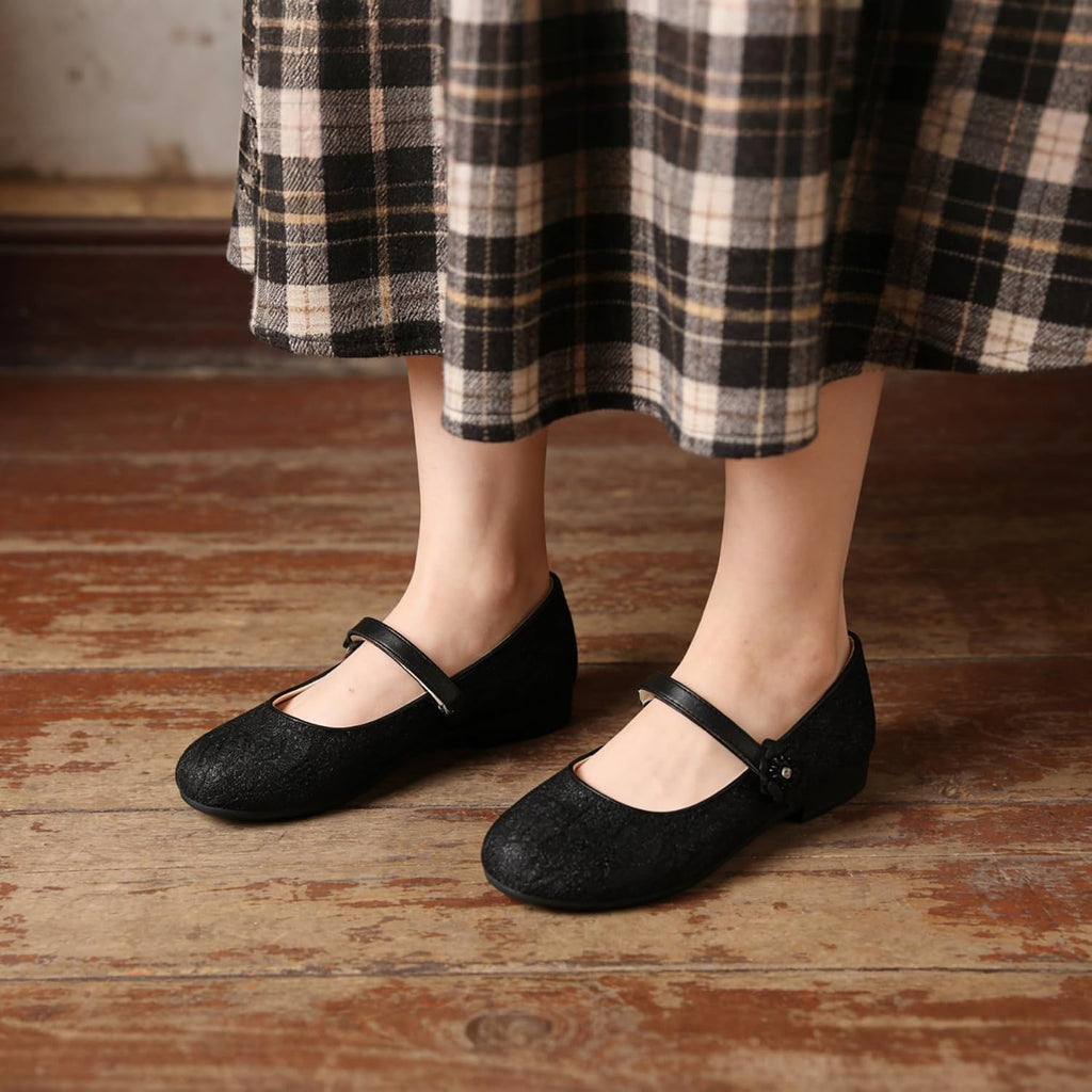 Girls White Dress Shoes Mary Jane Flats for Wedding Party