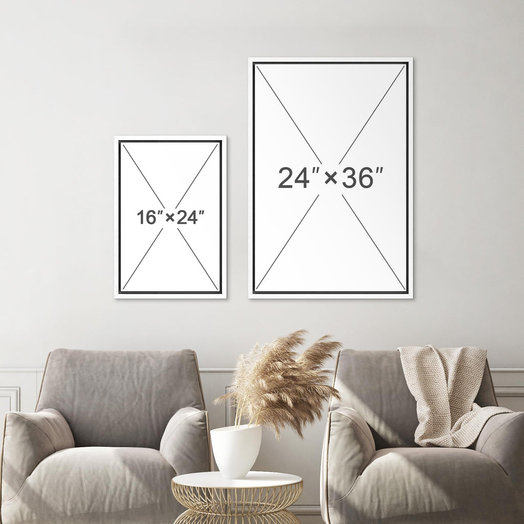 Framed Wall Art Print Set Geometric Mid-Century Color Block Plant Silhouettes Abstract Nature Illustrations Modern