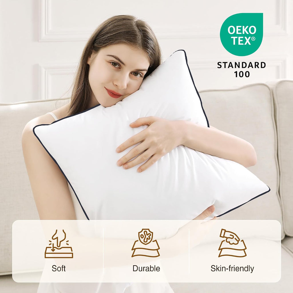 12x20 Pillow Inserts, Fluffy Overfilled Down Alternative Lumbar Pillows, Soft Plush Decorative Throw Pillows - Set of 2