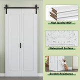 72" x 84" 1 Panel Bifold Barn Door, 80" Track Kit for 4 Closet Doors, Pre-Assembled Panel Bi-fold Ba