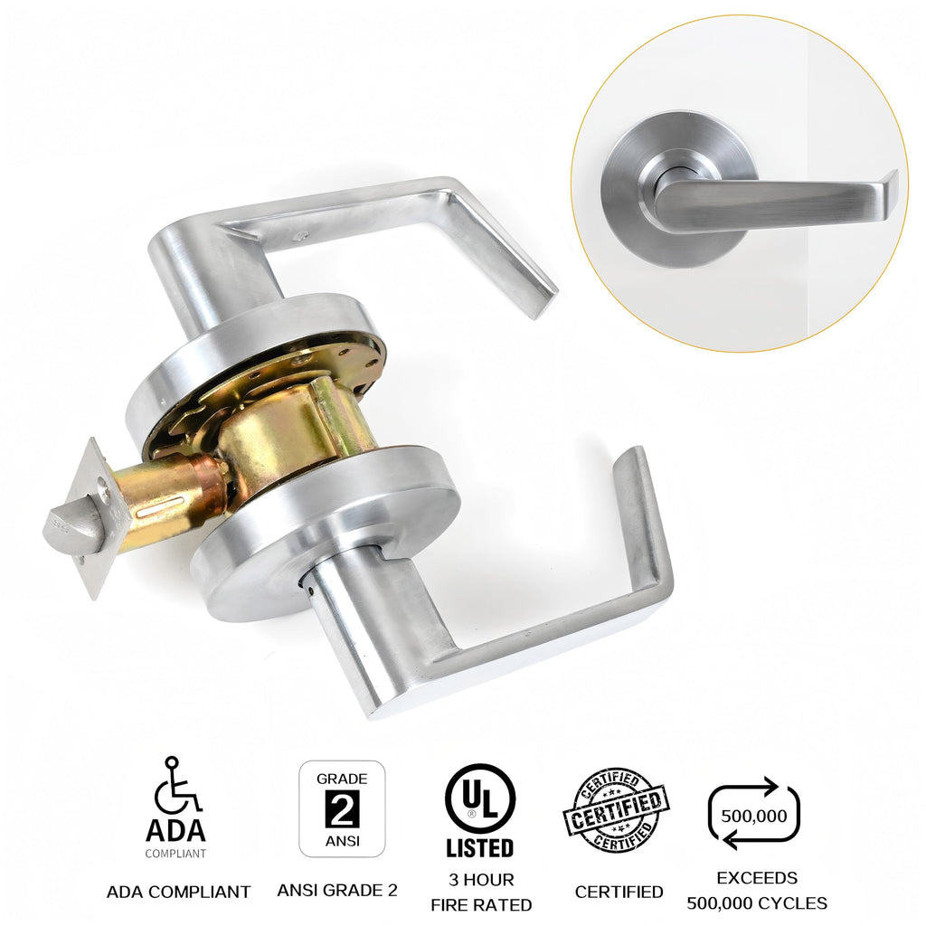 Passage Function Commercial Heavy Duty Cylindrical Handle Lock, Commercial Door Handle, Heavy-Duty Door Lock,ANSI