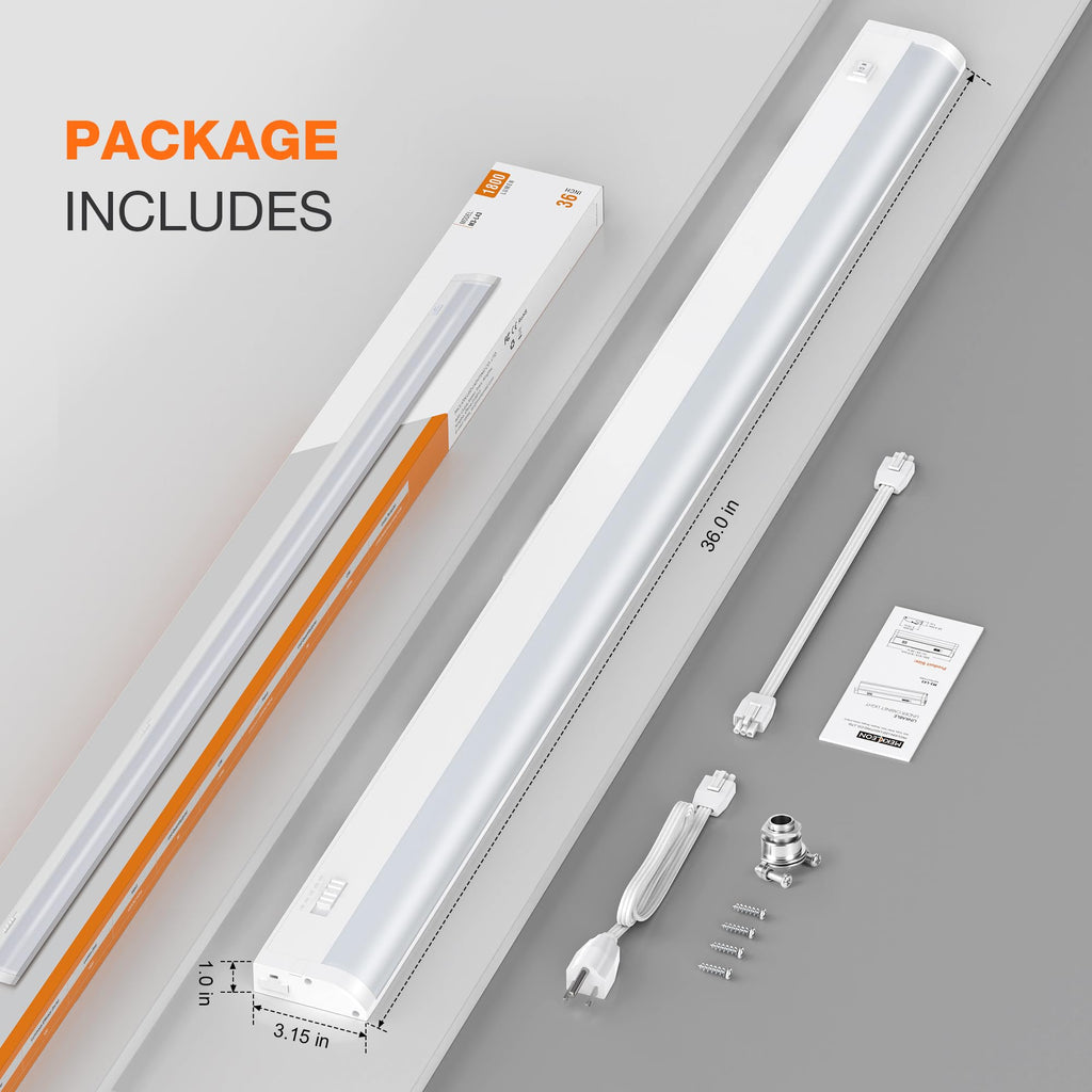 Linkable Under Cabinet Lights Hardwired Plug-in, Wired Led Under Cabinet Lighting with 5 CCT & Dimmable, Under
