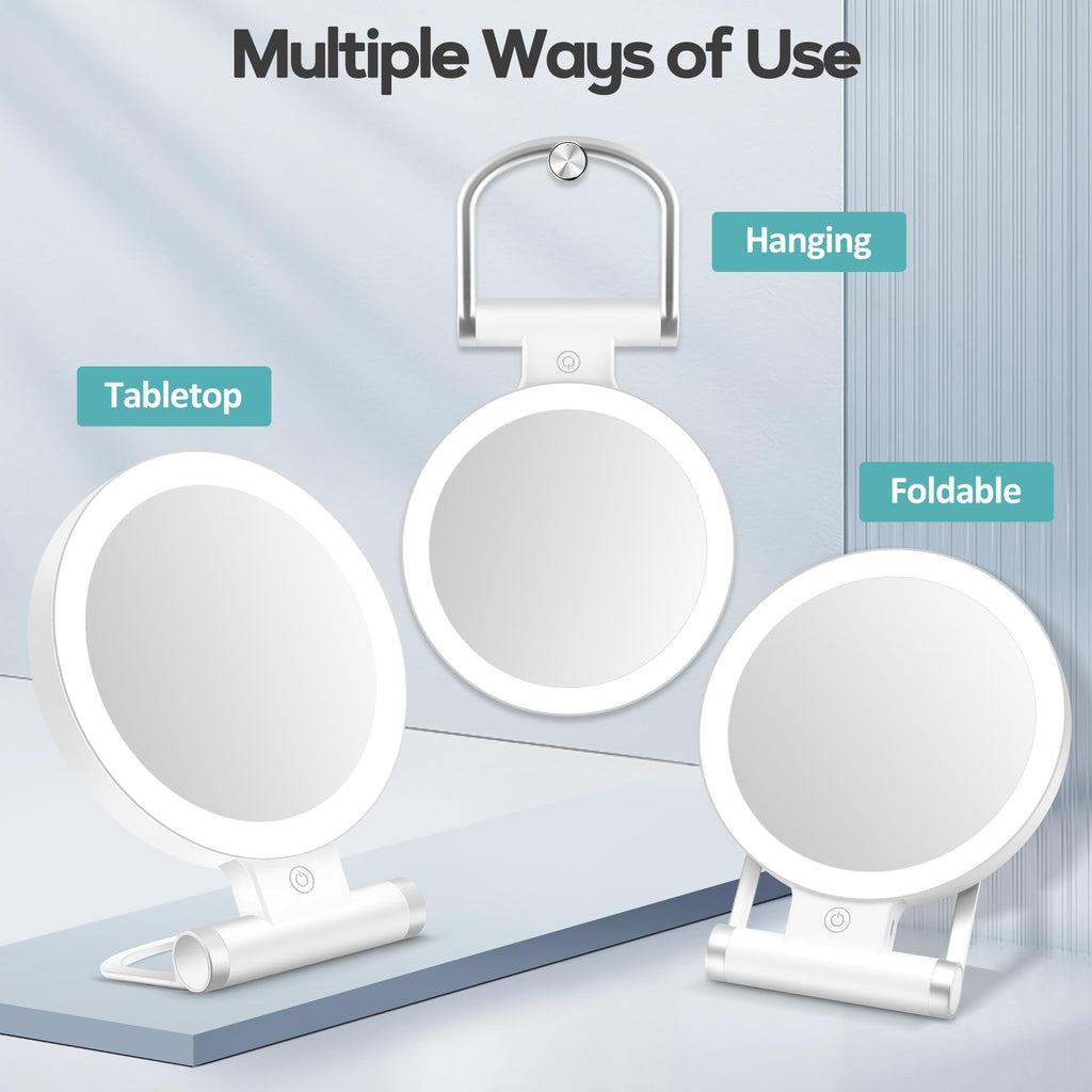 Magnifying Mirror with Light 30X, Double-Sided 1X/ 30X Magnifying Makeup Mirror with Tweezer, 2000mAh 3 Colour Modes