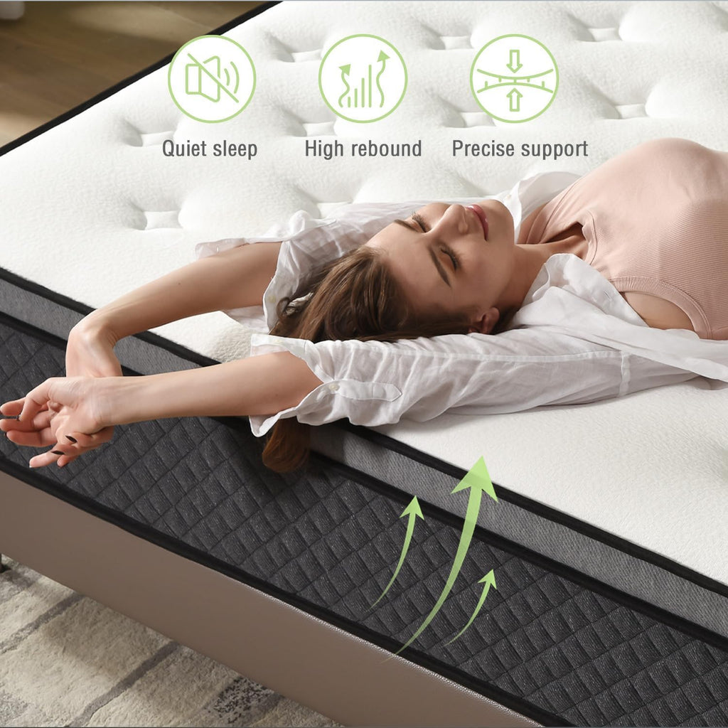 Queen Mattress, 12 Inch Hybrid Queen Mattress in a Box, Gel Memory Foam with Individually Wrapped Pocket Springs