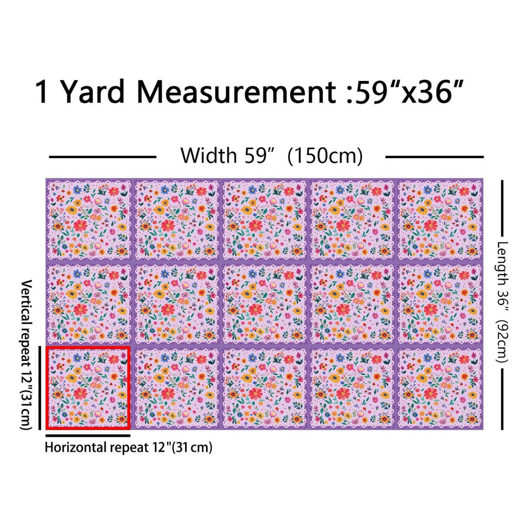 Boho Floral Upholstery Fabric Rainbow Flowers Outdoor Fabric by The Yard 362"x63", Watercolor Botanical Garden Plant
