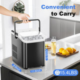 Ice Makers Countertop with Handle, Portable Ice Machine, 9 Bullet Cubes in 6 Mins, 26lbs in 24Hrs, Auto-Cleaning