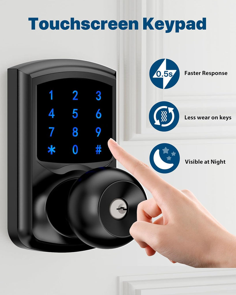 Keyless Entry Door Lock Keypad Smart Door Knob Electronic Digital Code Lock