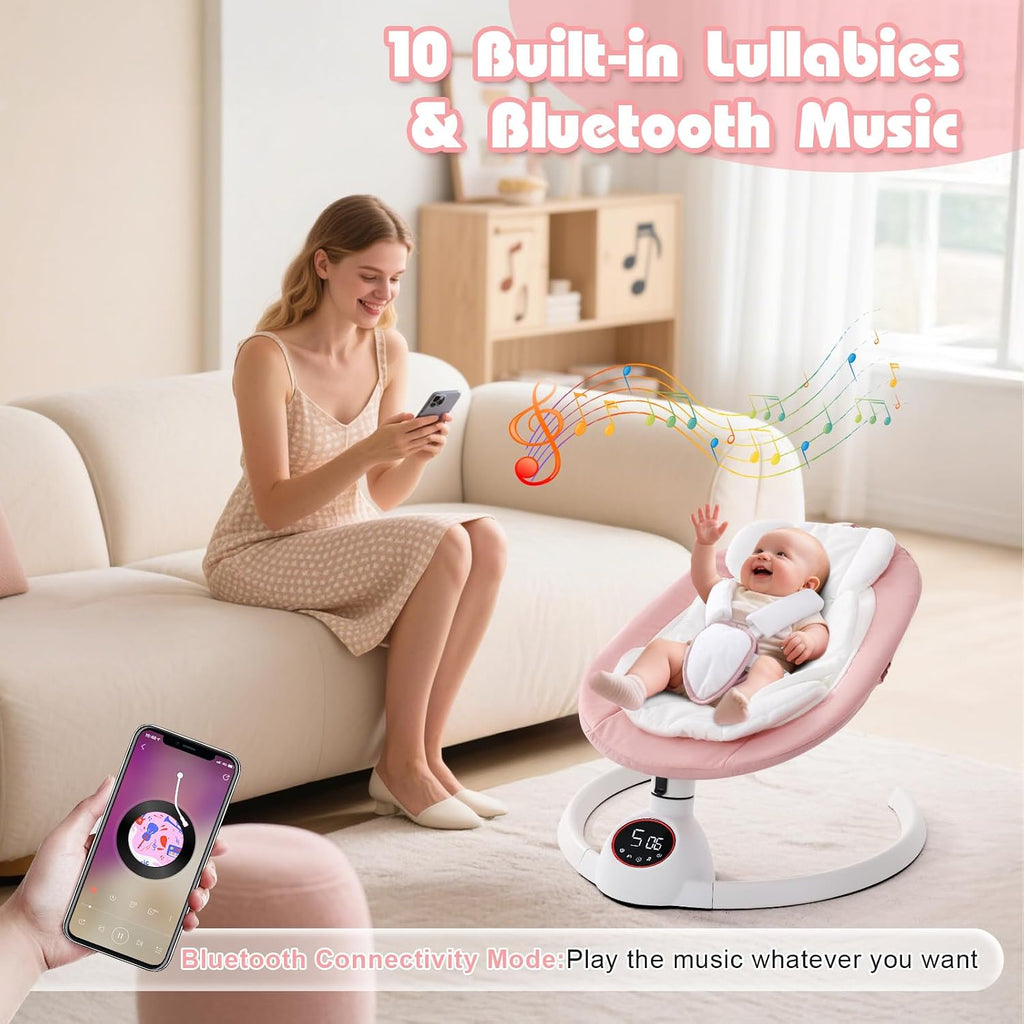 Baby Swing for Infants,Electric Swing for Babies,Portable Swing for Baby Boy Girl,Remote Control Indoor Baby Rocker