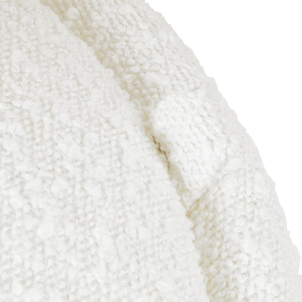 18" Storage Round Ottoman - Cream Boucle