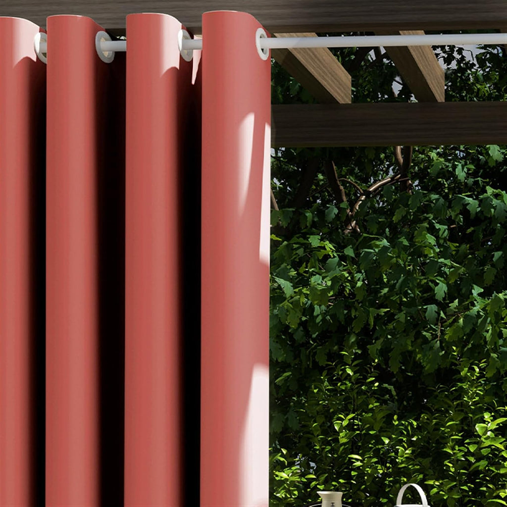 2 Panels Outdoor Curtains Waterproof Blackout Weatherproof Outside Drapes Thermal Insulated Grommet Top Privacy