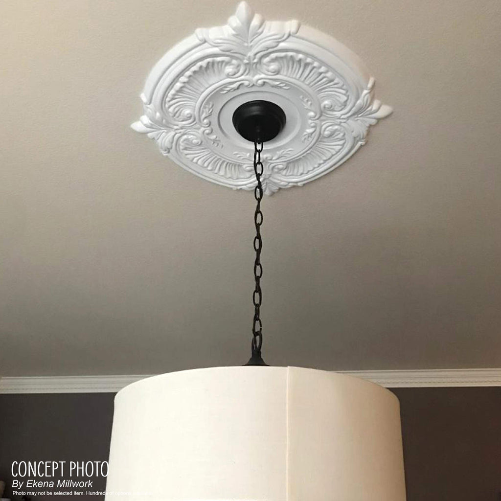Attica Thermoformed PVC Ceiling Medallion (Fits Canopies up to 5"), 13"OD x 3 1/2"ID x 3/4"P