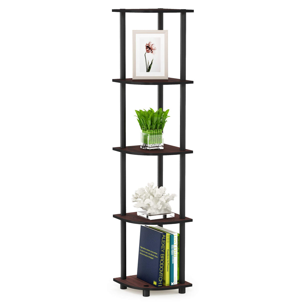 TURN-N-TUBE Corner Shelf Set of 2, 5-Tier Corner Bookshelf, Open Storage Shelves, for Organization and Storage