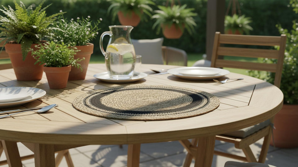 14" Round Woven Seagrass Charger Placemats - Circle Border