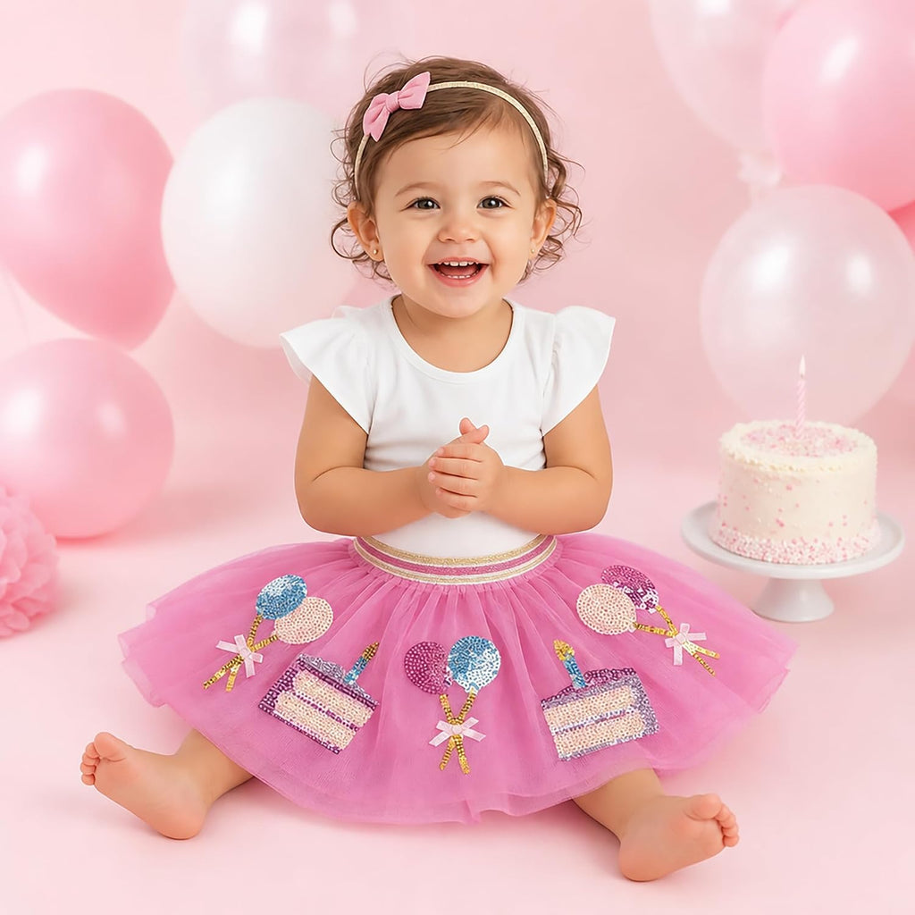 Toddler Girl Birthday Sequin Icon Tutu