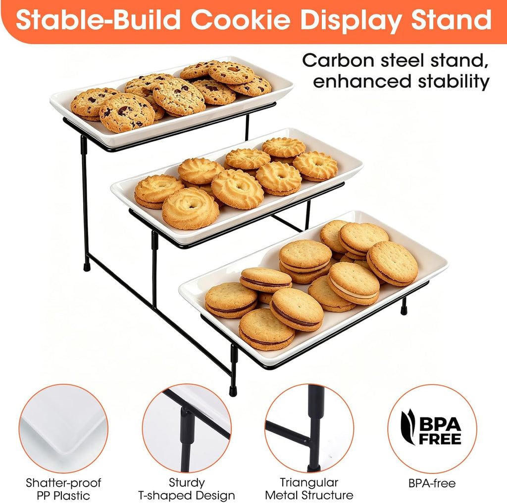 3 Tier Cookie Display Stand, Suitable for Party & Family Gatherings, Tiered Dessert Tray Applicable to Cookies