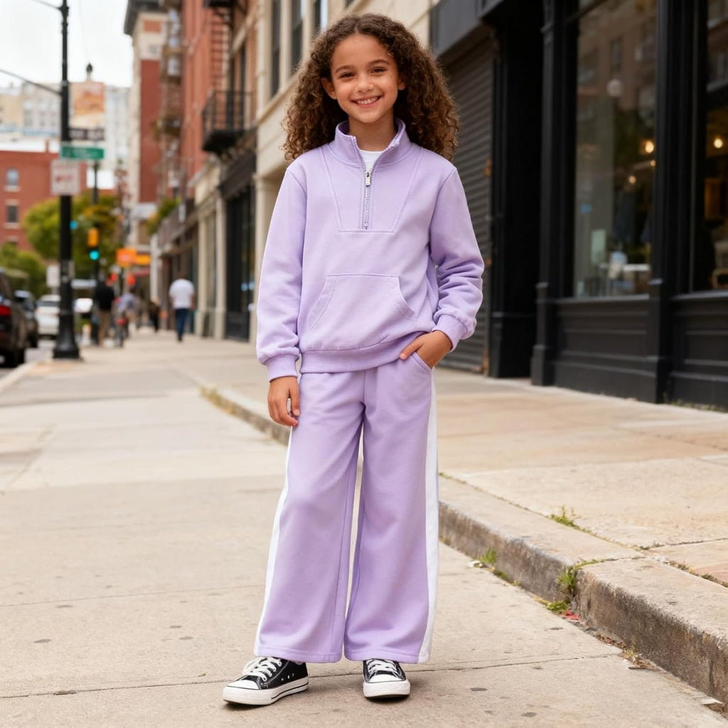 Clothes 2 Piece Sweatsuit Set Half Zip Sweatshirt & Pants Fall Winter Outfits for Teen Tween Girls
