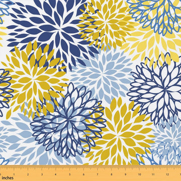 Flowers Fabric by The Yard Bohemian Style Soft Polyester No Stretch DIY Projects Geometric Splicing Pattern