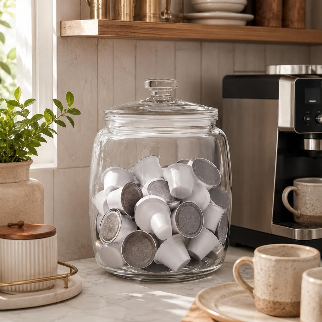 2.5 Gallon Extra Large Glass Cookie Jar with Airtight Lid - XL Clear Storage Container for Bulk Cookies, Candy