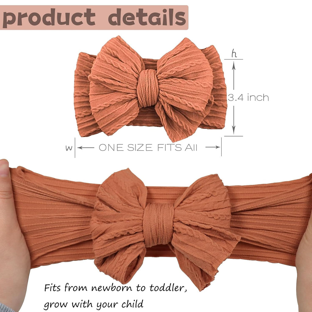 12 Pack Baby Headbands Super Soft Stretchy Nylon Baby Girl Headbands