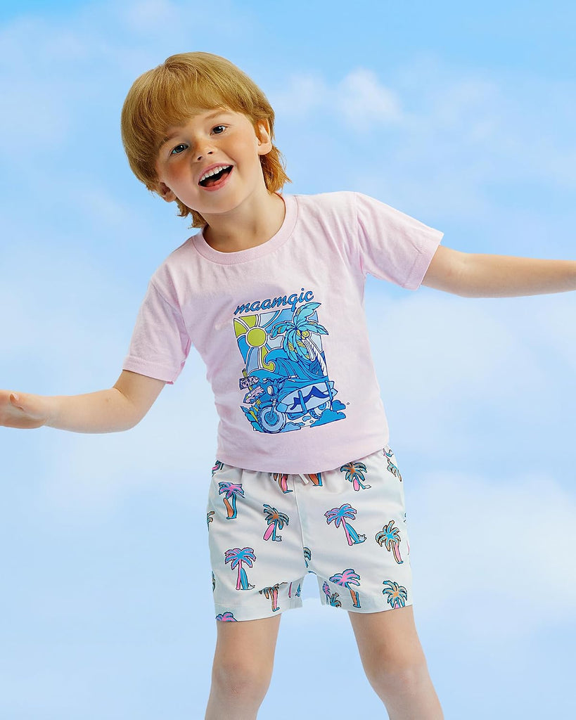 Boys Swim Trunks with Compression Liner Quick Dry Swim Shorts