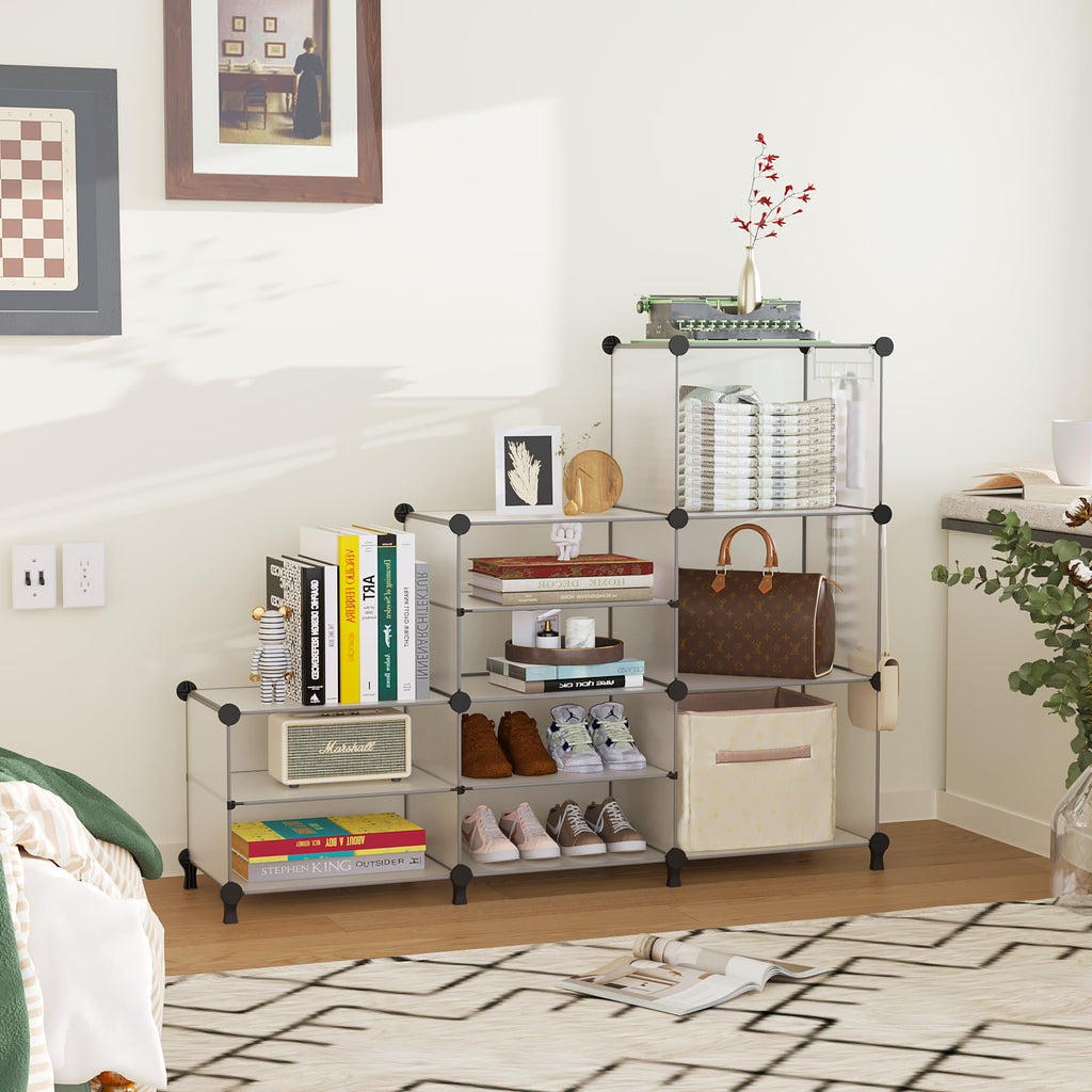 6 Cube Closet Organizer Storage Shelves, Translucent