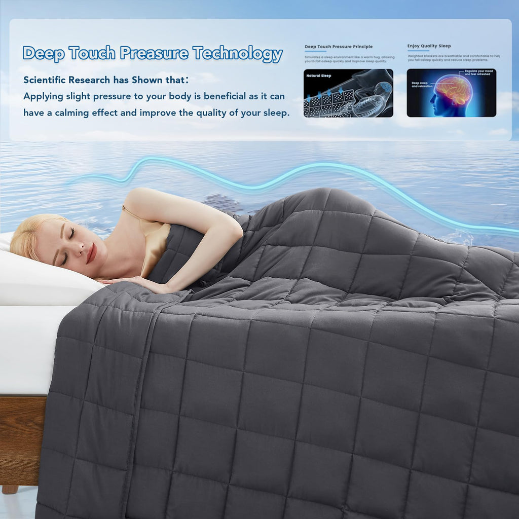 Weighted Blanket (20lbs 60"x80" Queen Size) for Adult All-Season Summer Fall Winter Cooling Breathable Heavy