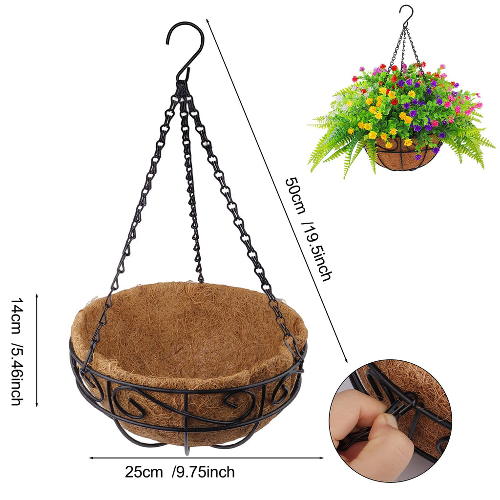 Artificial Fake Hanging Plants Flowers Basket for Outdoor