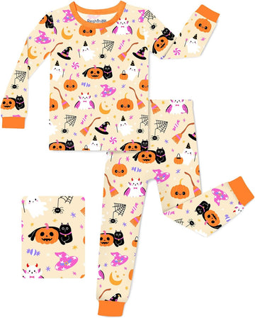 Bamboo Viscose Toddler Girls Kids Pajama Sets 12M- Snug fit Long-Sleeve Softness Sleepwear Pjs 2pcs Jammies