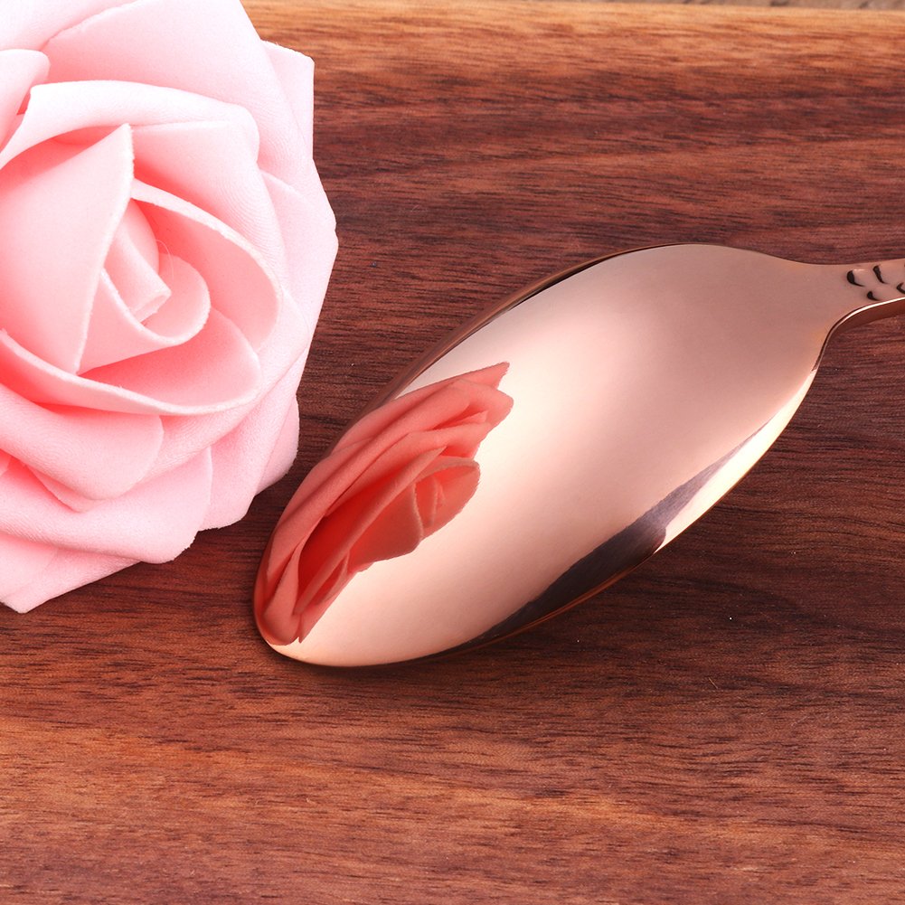 5-Piece Rose Gold Silverware Flatware Set Service for 1 Stainless Steel Cutlery Set Include Dinner Knife Table Fork