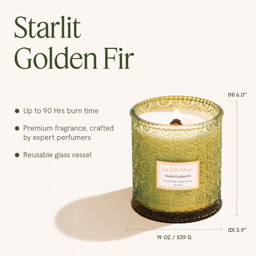 Starlit Fir Pine Scented Candles, 19 oz Natural Soy