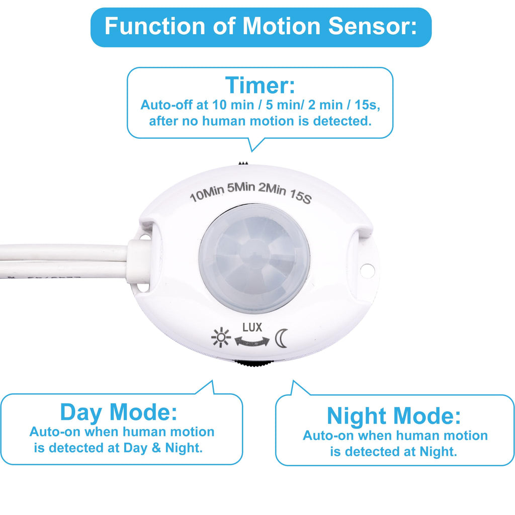 Motion Sensor Under Cabinet Lights, Plug in, Seamlessly Linkable, 6 Pcs 12 Inch Under Counter Lighting Bars, Closet