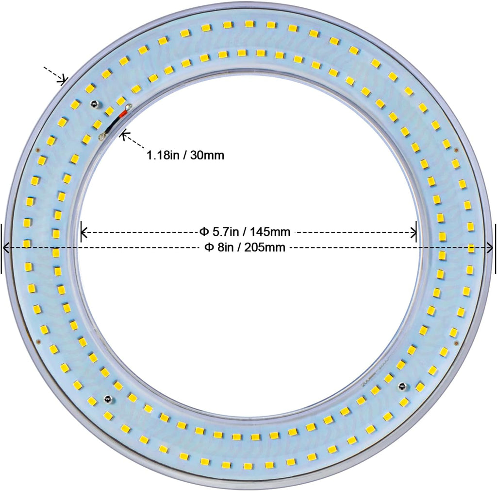 T9 LED Circline Light Bulb, 8 Inch 1650LM LED Circular Light, 12W Clear Cover 2700K Daylight Replacement for FC8T9/CW