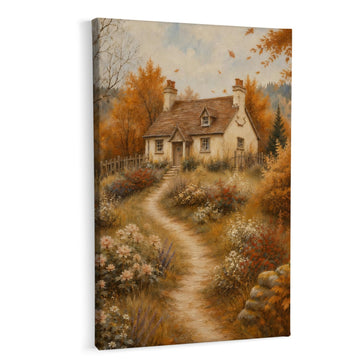 Rustic Farmhouse Fall Wall Art Decor Framed Canvas Painting 16x24