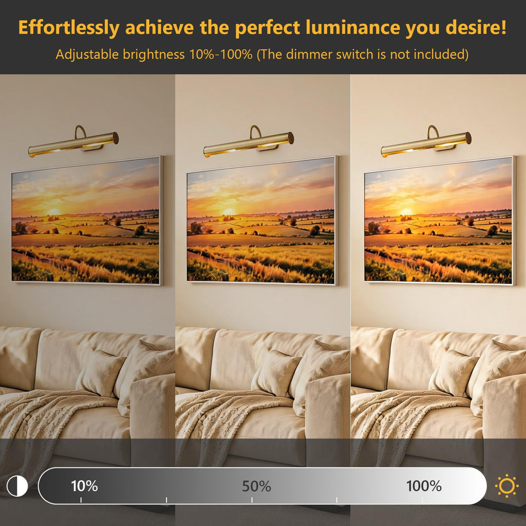Brass Picture Light Hardwired Picture Lighting 18 inch