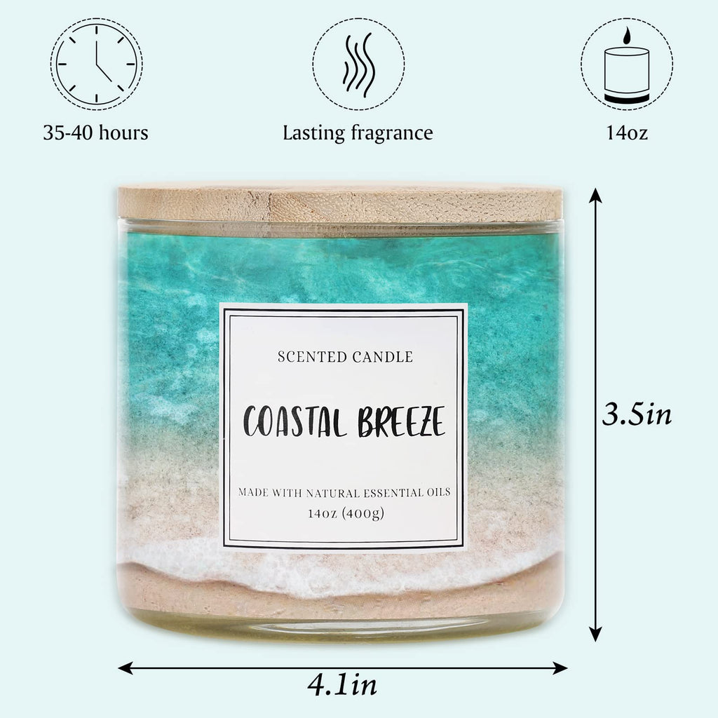 Coastal Breeze Scented Candle, 14 oz Summer Ocean Beach Candle