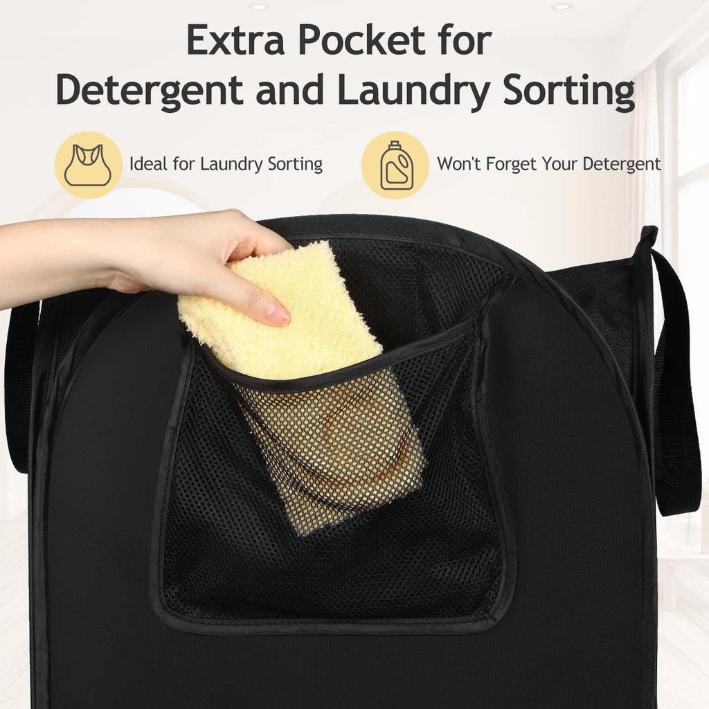 Upgraded Polyester Pop-up Laundry Hamper, 70L (18.5 Gal) Laundry Basket with Durable Handles, Solid Bottom, High