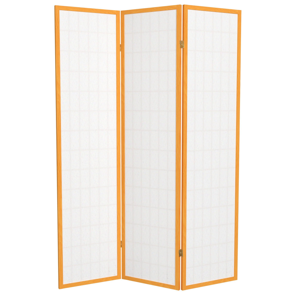 6 ft. Tall Window Pane Shoji Screen - Honey - 3 Panels