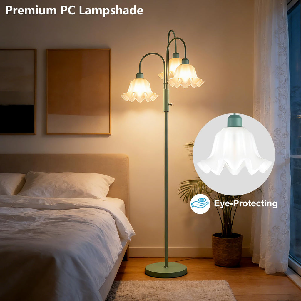 70IN Flower Floor Lamp, 3 Light Dimmable Tree Floor Lamps with Bulb Included for Wedding/Party, Unique Floral Tall