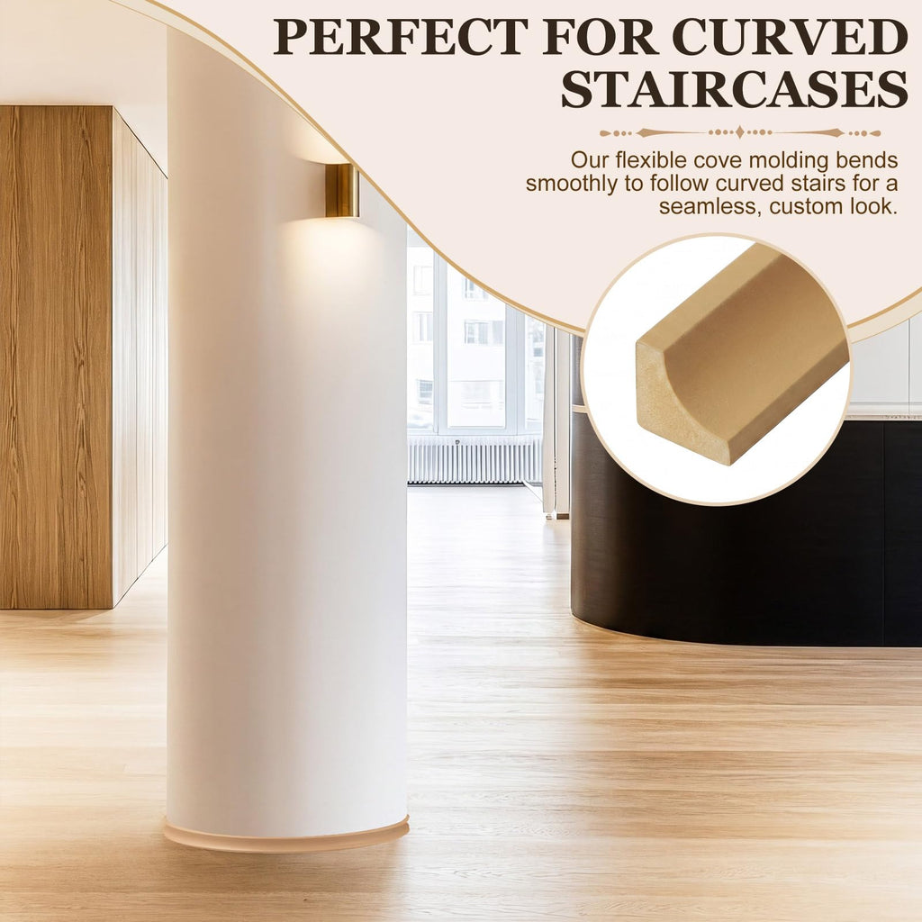 Flexible Cove Molding, 1/2" Thick x 1/2" Wide x 12 ft Long