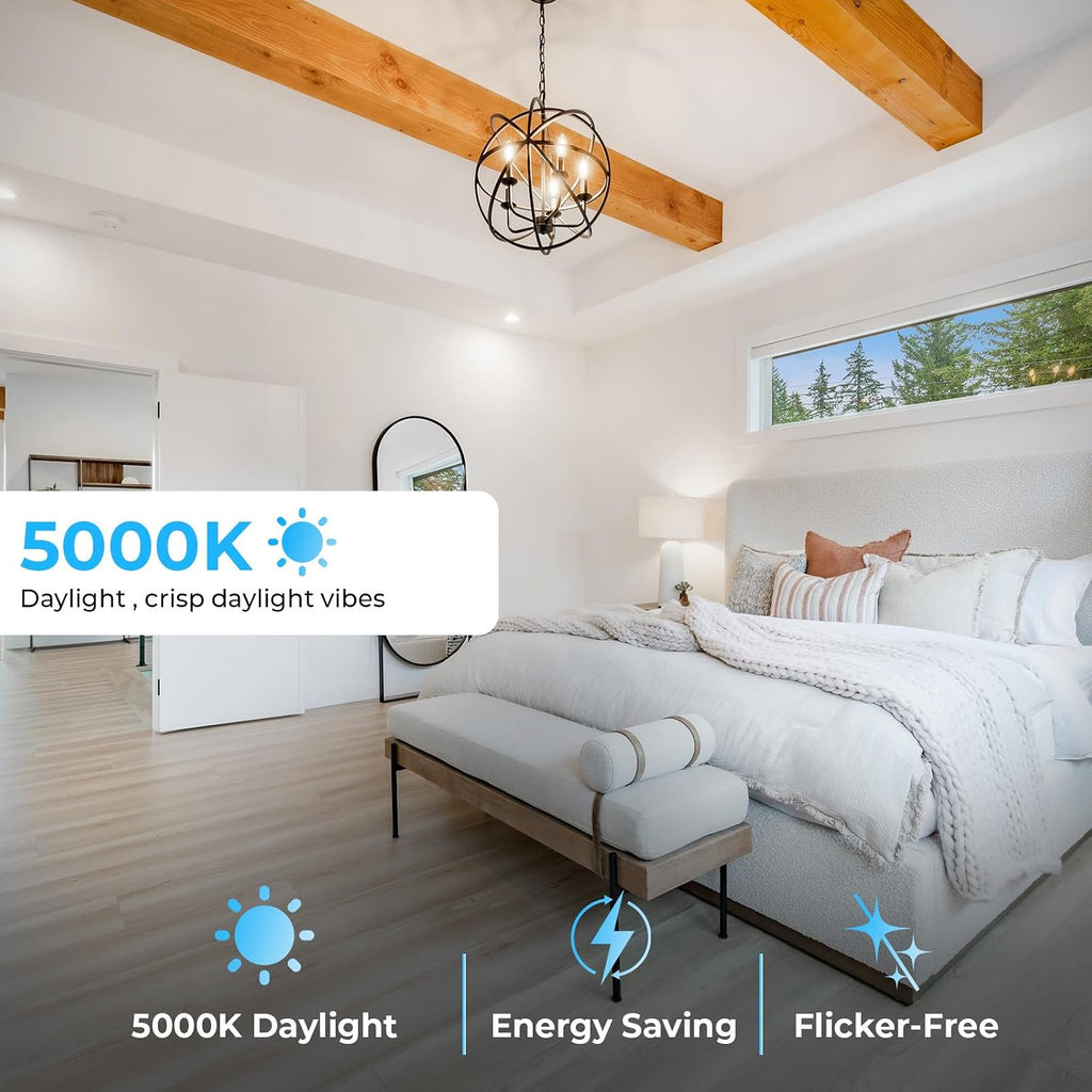 E12 Candelabra Bulb, 5000K Daylight LED Chandelier Light Bulbs