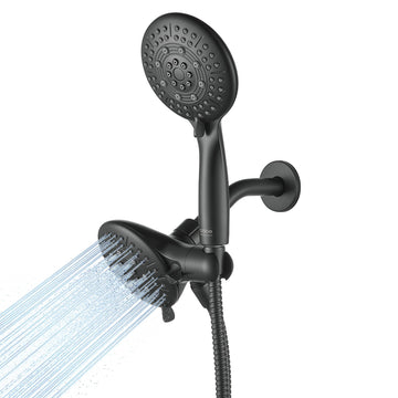 Dual Shower Head Combo, Handheld & Fixed, Matte Black