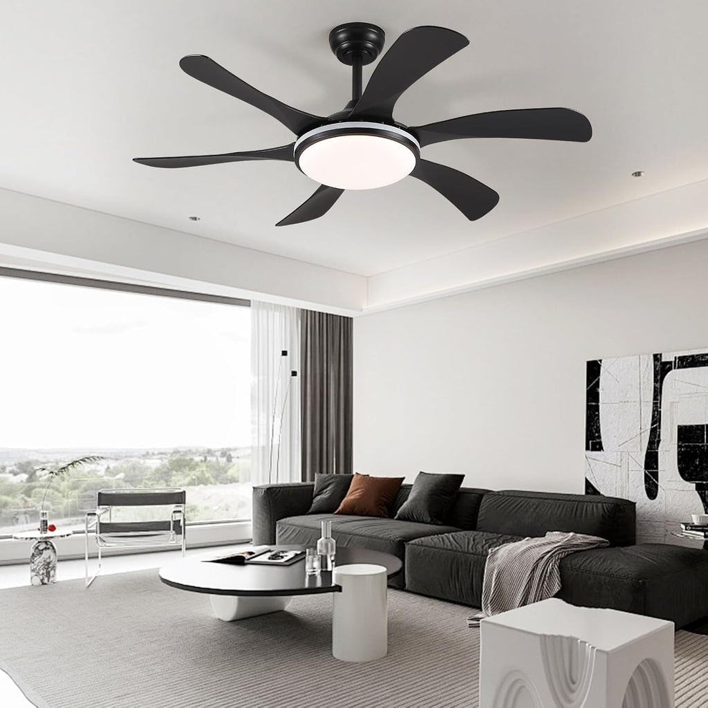46In Black RGB Ceiling Fans with Lights - Low Profile Modern Ceiling Fan Light with Remote/APP, RGB+3CCT 6 Wind Speeds and Reversible, Indoor Outdoor Fan Light Fixture for Party, Kid's Room A101-B0DJ6M3KVD