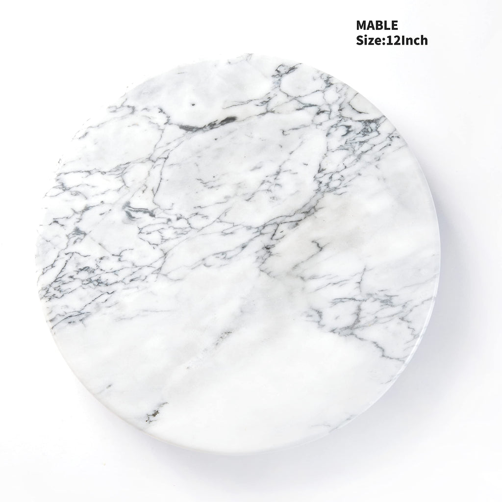 12'' Marble Lazy Susan for Countertop Kitchen Turntable Storage Turner countertop Organizer Convenient Serving