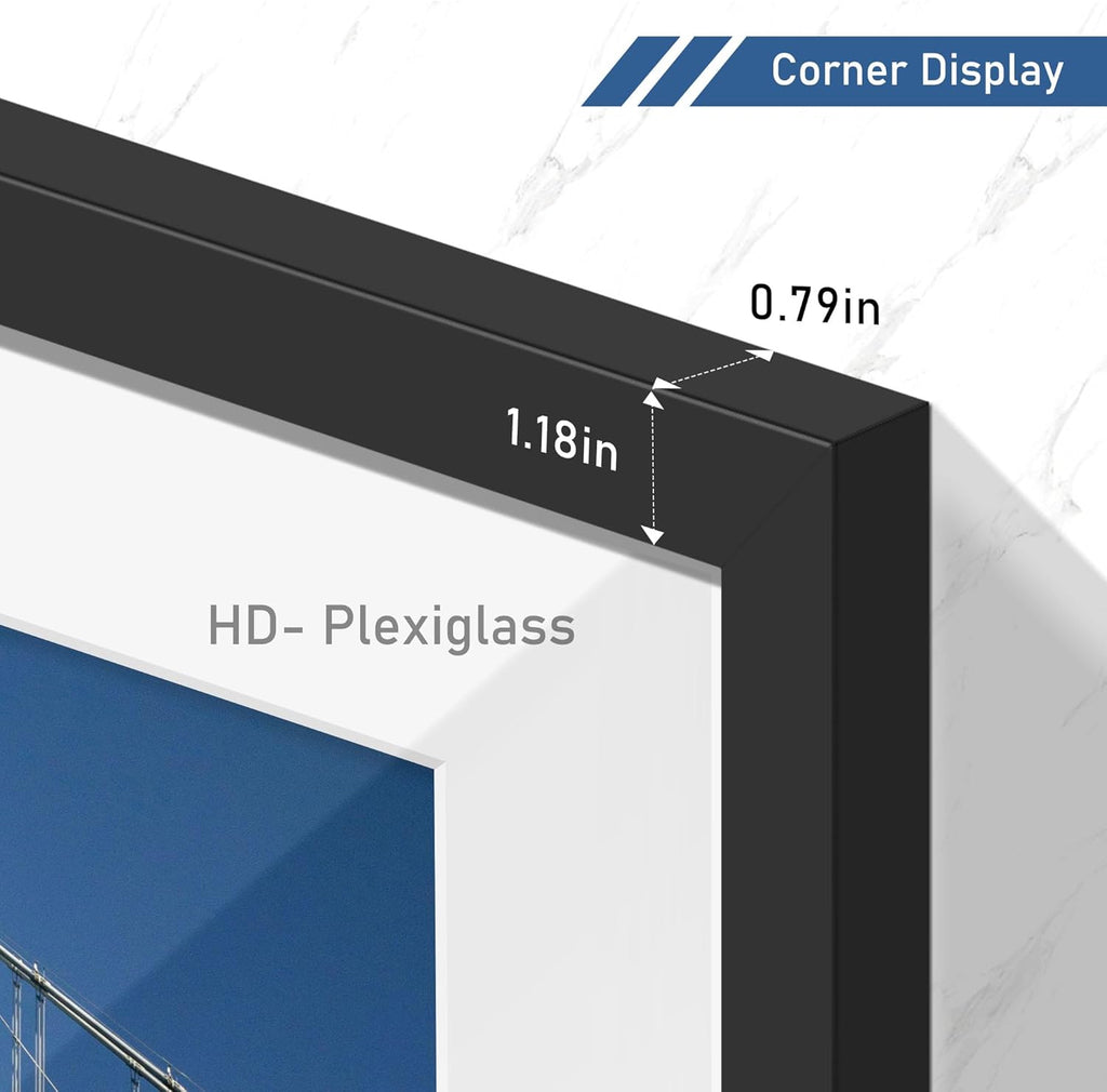 24x36 Poster Frame Set of 4, for Wall Mounting, Black | Display Picture 20x30 with Mat or 24 x 36 without Mat, Photo