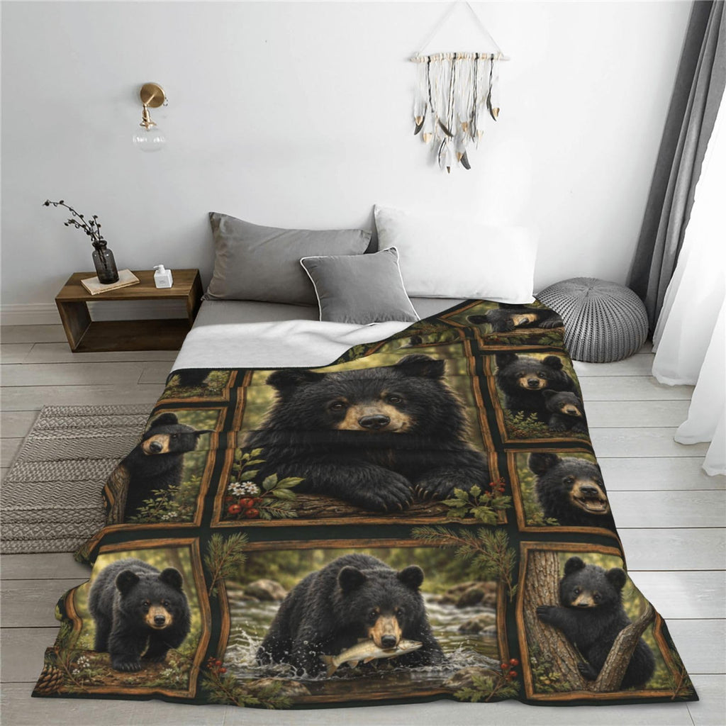 Black Bear Throw Blanket Gifts for Bear Lovers 50"x60"