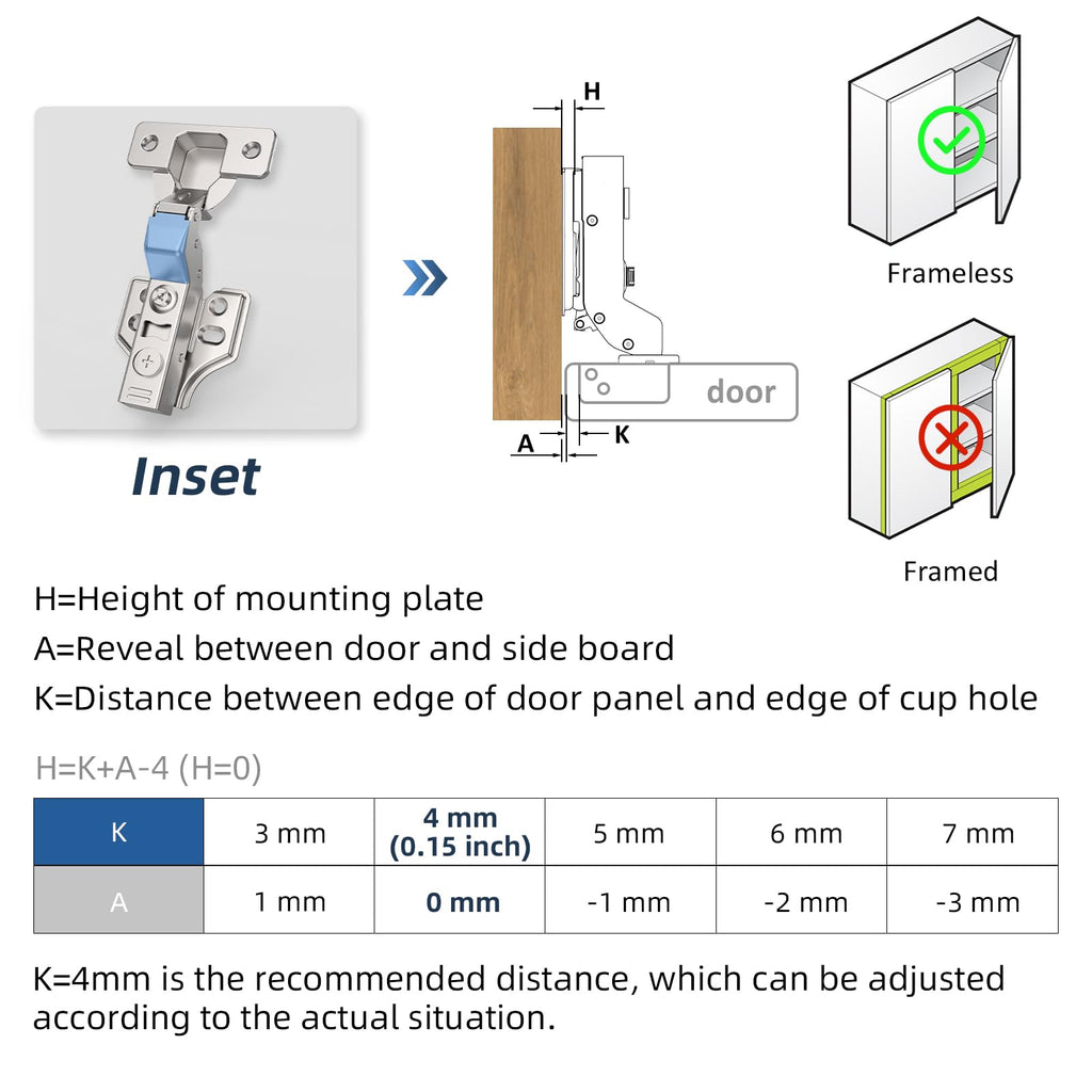 60 Pack Frameless Inset Soft Close Cabinet Hinges Clip on, 3D Adjustable European Cabinet Door Hinge, Self Close