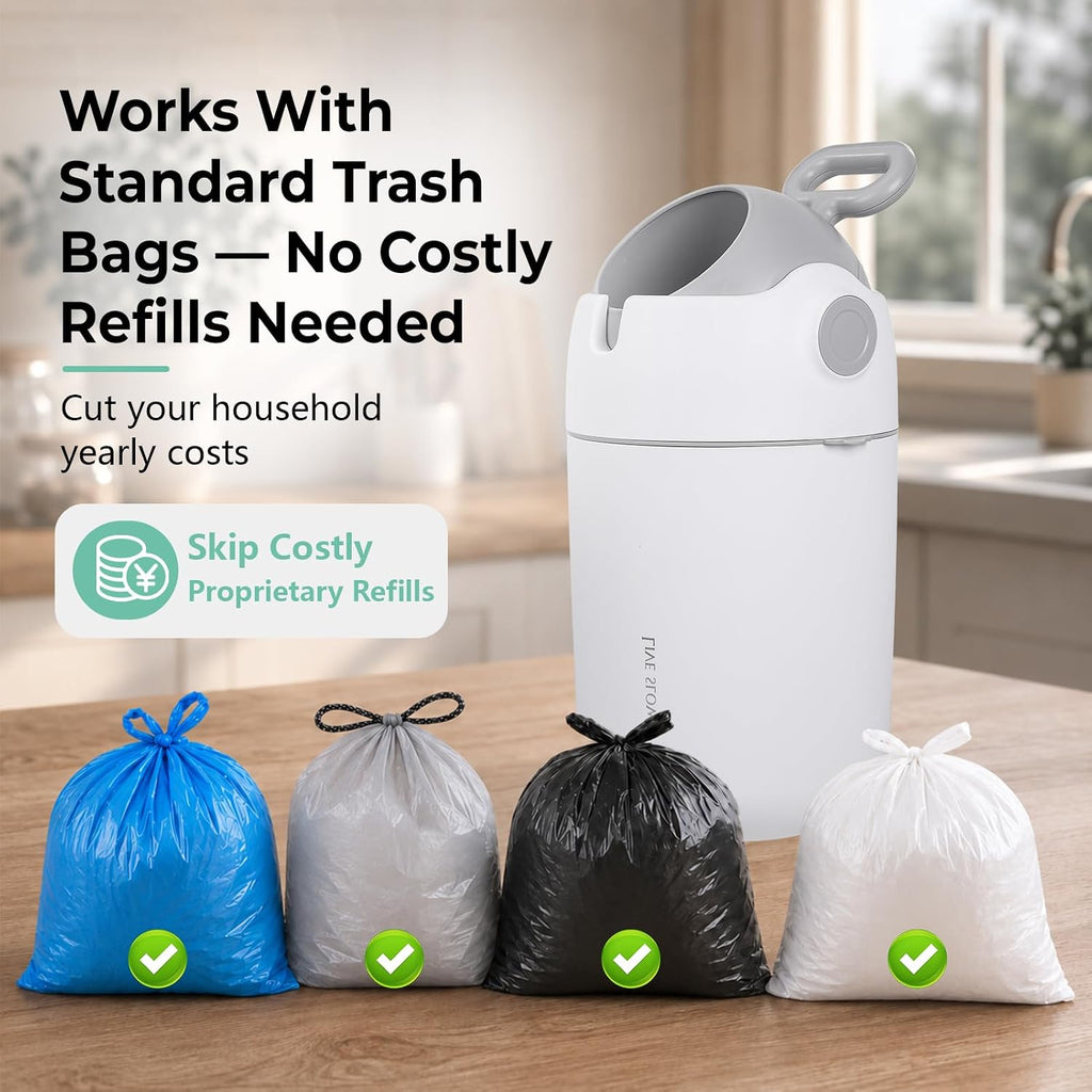 Odor‐Locking Diaper Pail, Baby Durable Diaper Trash Can
